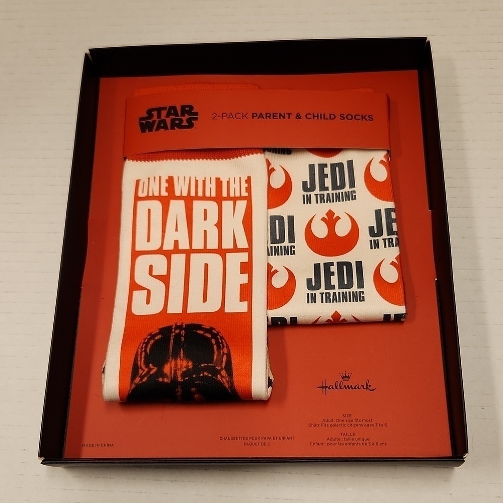 Star Wars Socks 2 Pack Adult One Size Fits Most Parent & Child Socks age 3-6 NEW